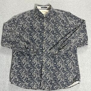 Tommy‎ Bahama Shirt Button Up Hawaiian Mens Large Long Sleeve Cotton Palm Fronds